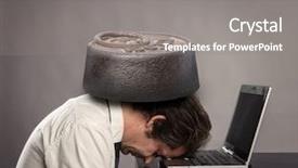  Presentation with weight - Cool new presentation design with tedium - businessman with a weight backdrop and a gray colored foreground