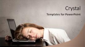  Presentation with laptop computers around the world backgroun - PPT layouts enhanced with tedium - businesswoman sleeping on laptop background and a light gray colored foreground