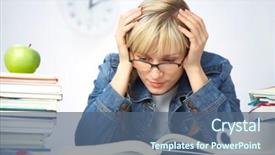  Presentation with intelligence - Presentation having tedium - intelligence girl student reads books background and a  colored foreground