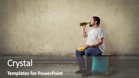  Presentation with beer - Colorful PPT theme enhanced with tedium - man drinking a beer backdrop and a gray colored foreground