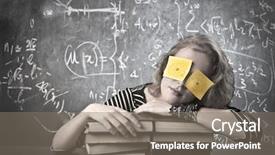  Presentation with masked facial recognition - Audience pleasing theme consisting of tedium - masked girl background blackboard backdrop and a gray colored foreground