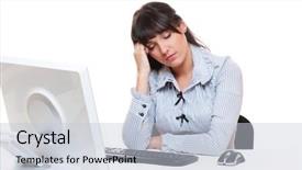  Presentation with sleeping - Cool new presentation theme with tedium - studio shot of young woman backdrop and a lemonade colored foreground