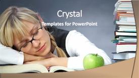  Presentation with kids sleep children books - Cool new presentation theme with tedium - tiredness girl student sleeps backdrop and a  colored foreground