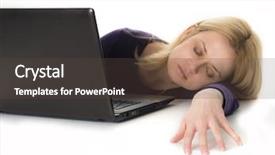  Presentation with sleeping - Presentation theme having tedium - women sleeping with laptop background and a tawny brown colored foreground