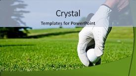  Presentation with golf driving range - Presentation theme consisting of tee at a driving range background and a light blue colored foreground