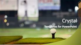  Presentation with golf driving range - Cool new PPT theme with tee at a driving range backdrop and a dark gray colored foreground
