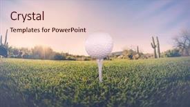  Presentation with arizona sunset view - Beautiful presentation design featuring tee with desert fairway backdrop and a lemonade colored foreground