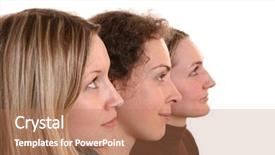  Presentation with horses and girls - Colorful slide deck enhanced with teen agers - girls backdrop and a coral colored foreground