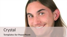  Presentation with crazy - Cool new PPT theme with teen agers - young man smiling backdrop and a lemonade colored foreground