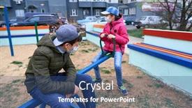  Presentation with seesaw - Audience pleasing slide deck consisting of teen-boy-and-girl-sitting backdrop and a ocean colored foreground
