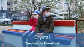  Presentation with viruses - Presentation design featuring teen-boy-and-girl-sitting background and a ocean colored foreground