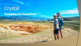  Presentation with mars - Slide set featuring teen boy and his mother in valley of mars landscapes in the altai mountains kyzyl chin siberia russia background and a light gray colored foreground
