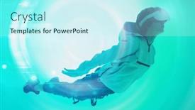  Presentation with teen - PPT theme enhanced with teen-boy-in-virtual-reality background and a cool aqua colored foreground