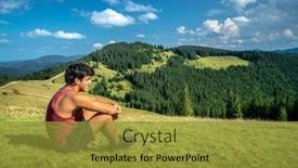  Presentation with activity - Slide set featuring teen-boy-sitting background and a gold colored foreground