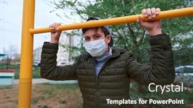  Presentation with apartments - Amazing slides having teen-boy-stands-near-horizontal backdrop and a tawny brown colored foreground