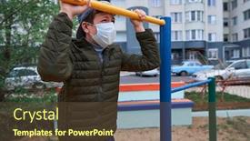  Presentation with apartments - Amazing slides having teen-boy-stands-near-horizontal backdrop and a tawny brown colored foreground
