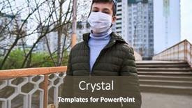  Presentation with viruses - Cool new slides with teen-boy-walks-down backdrop and a tawny brown colored foreground