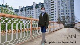 Presentation with viruses - Cool new presentation with teen-boy-walks-down backdrop and a light gray colored foreground