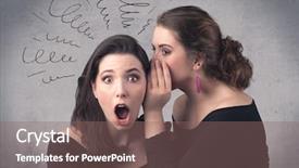  Presentation with teen girl tech - PPT layouts with teen caucasian girl telling secret background and a violet colored foreground