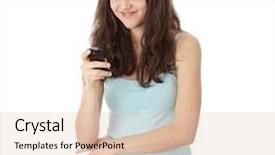  Presentation with teen - Audience pleasing PPT theme consisting of profile shot of a female jazz singer on stage backdrop and a tawny brown colored foreground