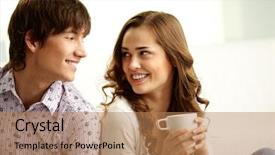  Presentation with lovers - Slide set featuring each other and flirting background and a coral colored foreground