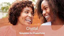  Presentation with teen - Presentation design consisting of teen daughter smiling at each background and a coral colored foreground