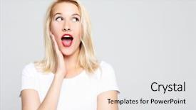  Presentation with girl mentor - Theme with teen fashion show - beautiful girl surprised and shocked background and a white colored foreground