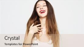  Presentation with swimming beautiful girl swims underwater - Audience pleasing presentation consisting of teen fashion show - beautiful girl surprised and shocked backdrop and a coral colored foreground