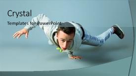  Presentation with hip hop dancing - Cool new theme with teen fashion show - trendy young man dancing hip-hop backdrop and a light blue colored foreground