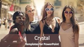  Presentation with fashion show - PPT theme enhanced with teen fashion show - wearing fashionable sunglasses background and a violet colored foreground