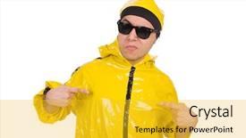  Presentation with fashion show - Slides having teen fashion show - young performer isolated background and a gold colored foreground