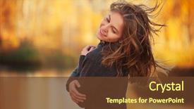  Presentation with black girl - Presentation featuring teen female model with brown background and a tawny brown colored foreground