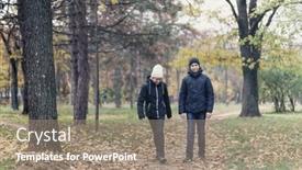  Presentation with teen girl - PPT layouts enhanced with teen-girl-and-boy-walking background and a coral colored foreground