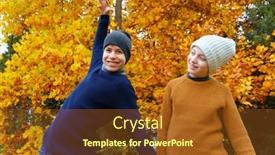  Presentation with maple - PPT theme enhanced with teen-girl-and-boy background and a tawny brown colored foreground