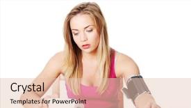  Presentation with blood pressure - Amazing slide set having teen girl checking her blood backdrop and a lemonade colored foreground