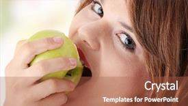  Presentation with teen girl tech - Cool new presentation design with teen girl eating grean apple backdrop and a  colored foreground