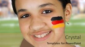  Presentation with teen - PPT theme with brand on modern building creative conceptual illustration background and a coral colored foreground