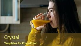  Presentation with yellow orange - Cool new slides with teen-girl-in-a-yellow backdrop and a tawny brown colored foreground