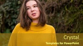  Presentation with teen girl - Audience pleasing slides consisting of teen-girl-in-a-yellow backdrop and a tawny brown colored foreground