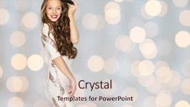  Presentation with fancy dress - Colorful PPT theme enhanced with teen girl in fancy dress backdrop and a lemonade colored foreground