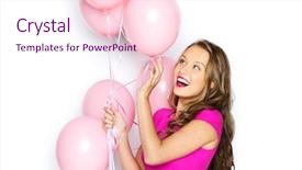  Presentation with pink beauty - Theme with teen girl in pink background and a lemonade colored foreground