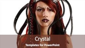  Presentation with punk - Slide set consisting of teen girl informal cyber punk make faces isolated on white background background and a tawny brown colored foreground