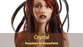  Presentation with punk - Audience pleasing PPT theme consisting of teen girl informal cyber punk make faces isolated on white background backdrop and a tawny brown colored foreground