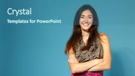  Presentation with teen girl - Beautiful presentation featuring teen girl over blue background backdrop and a teal colored foreground