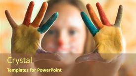  Presentation with child teen - Amazing slide set having teen-girl-painted-fingers-close backdrop and a tawny brown colored foreground