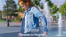  Presentation with teen girl - PPT layouts having teen-girl-posing-near-fountain background and a teal colored foreground