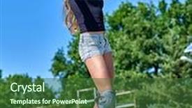  Presentation with rides - Theme with stunts girls - teen girl rides his skateboard background and a forest green colored foreground