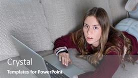  Presentation with parents teen - Presentation theme with teen-girl-upset-by-being background and a gray colored foreground