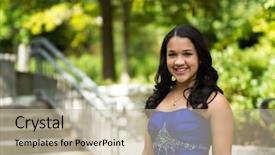  Presentation with teen girl - Slides consisting of teen girl wearing her formal background and a mint green colored foreground