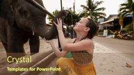  Presentation with teen girl tech - Presentation design featuring teen-girl-with-a-young background and a tawny brown colored foreground